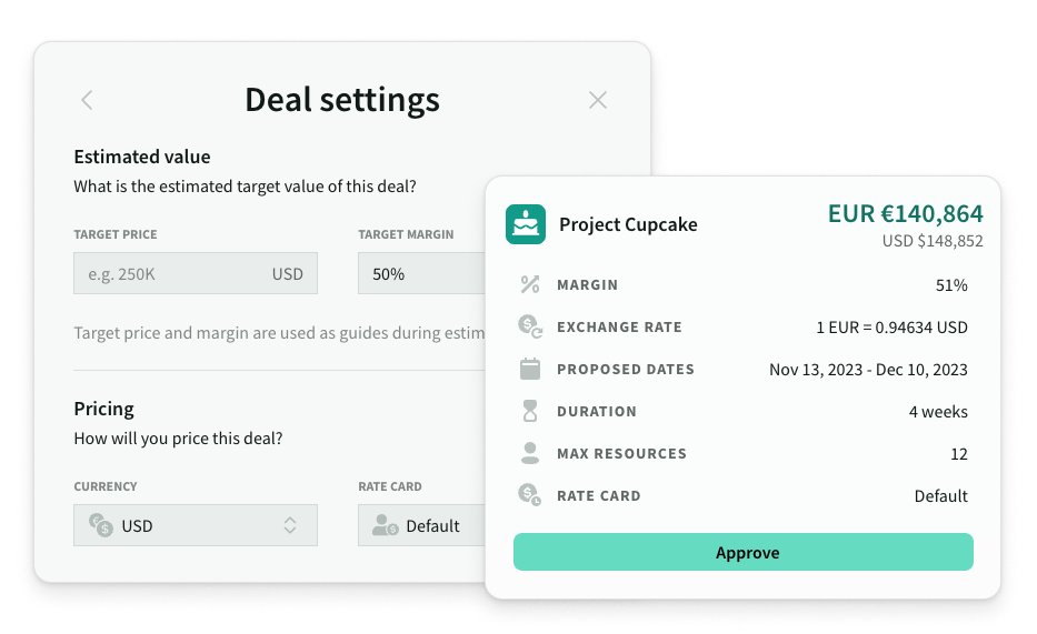 Centralised rate cards and pricing rules